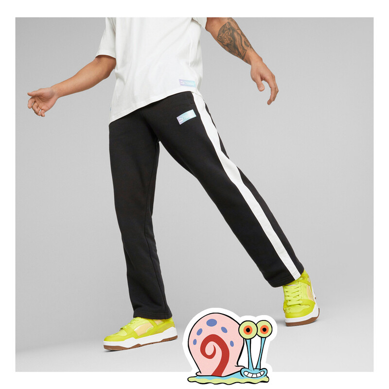 Men's PUMA X SPONGEBOB T7 Regular Fit Cotton Pants in Black size S