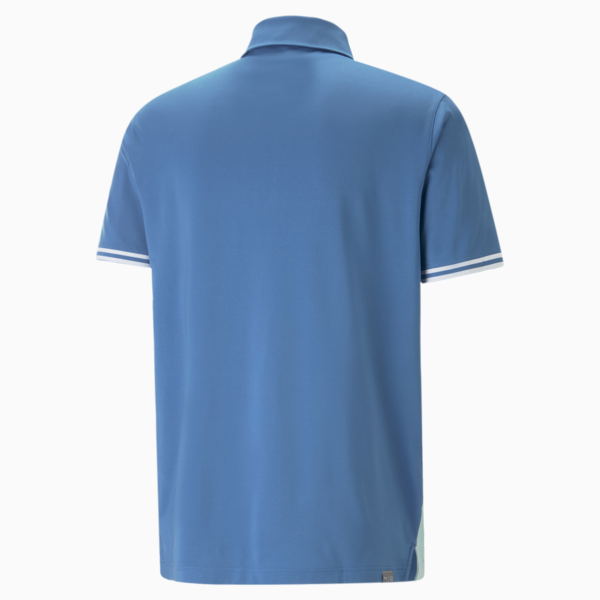 Mattr Track Golf Polo Shirt Men, Lake Blue-Tropical Aqua Heather, large-ZAF