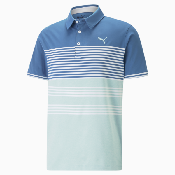 Mattr Track Golf Polo Shirt Men, Lake Blue-Tropical Aqua Heather, large-ZAF
