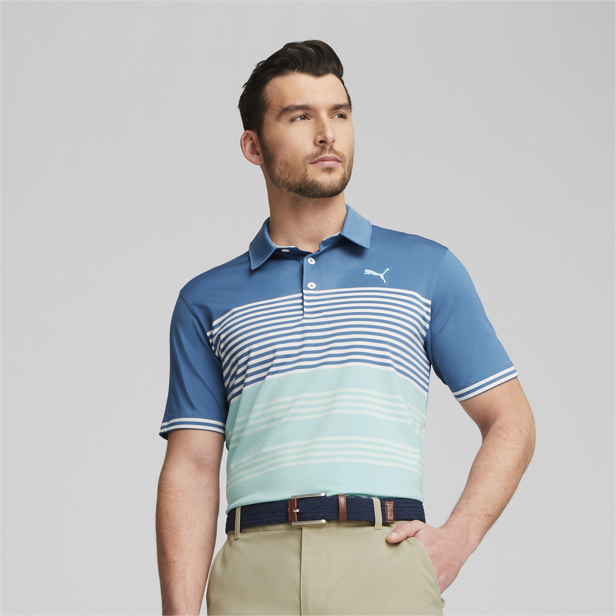 Men's Puma Mattr Track Golf Polo Shirt T-Shirt, Blue T-Shirt, Size XL T-Shirt, Clothing