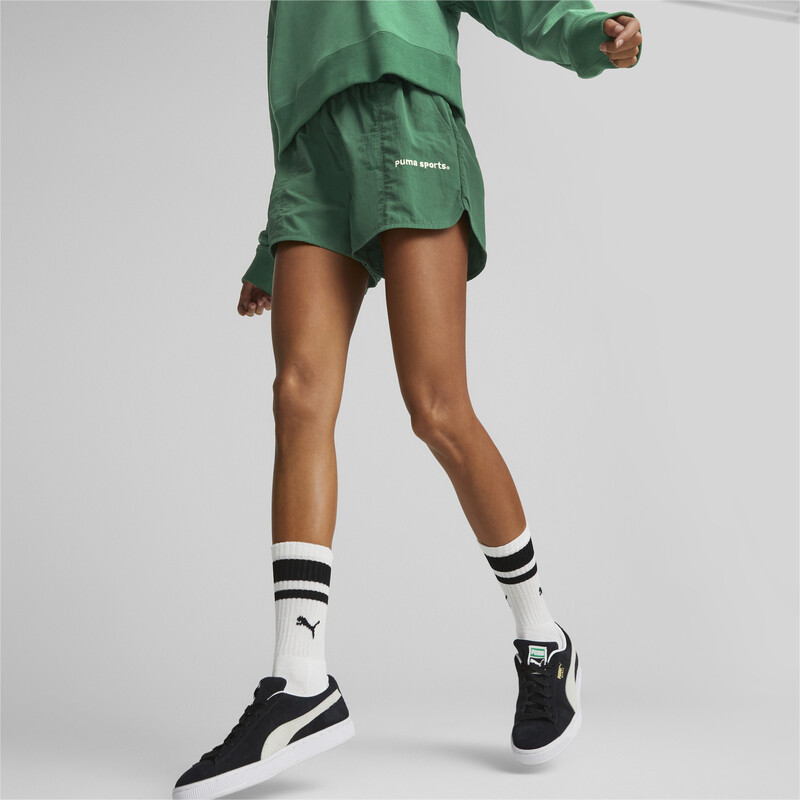 Women's PUMA TEAM Regular Fit Shorts in Vine size L