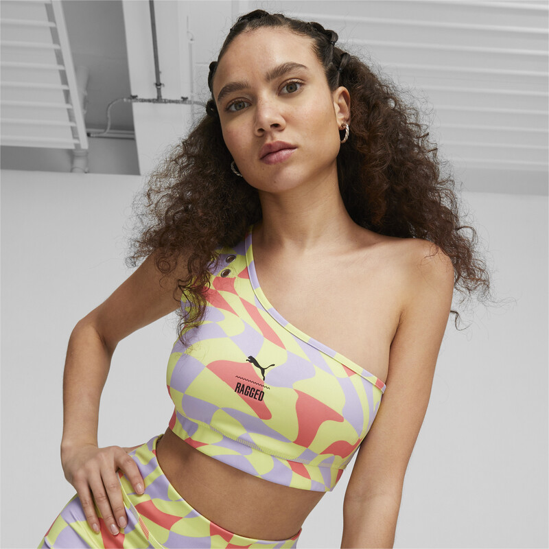 Women's PUMA X The Ragged Priest All Over Print Crop Top in Lily Pad-AOP size XL