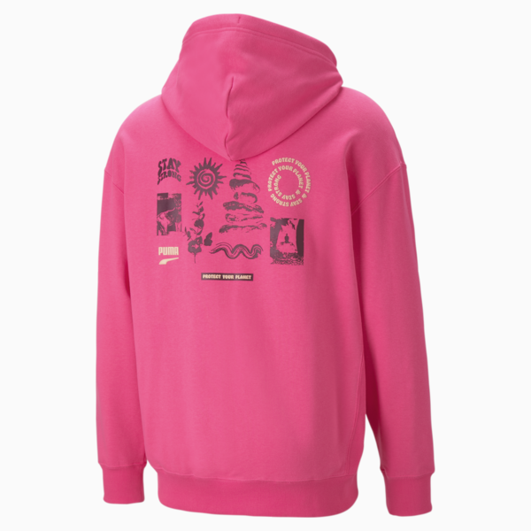 DOWNTOWN Graphic Hoodie Men, Glowing Pink, large-ZAF