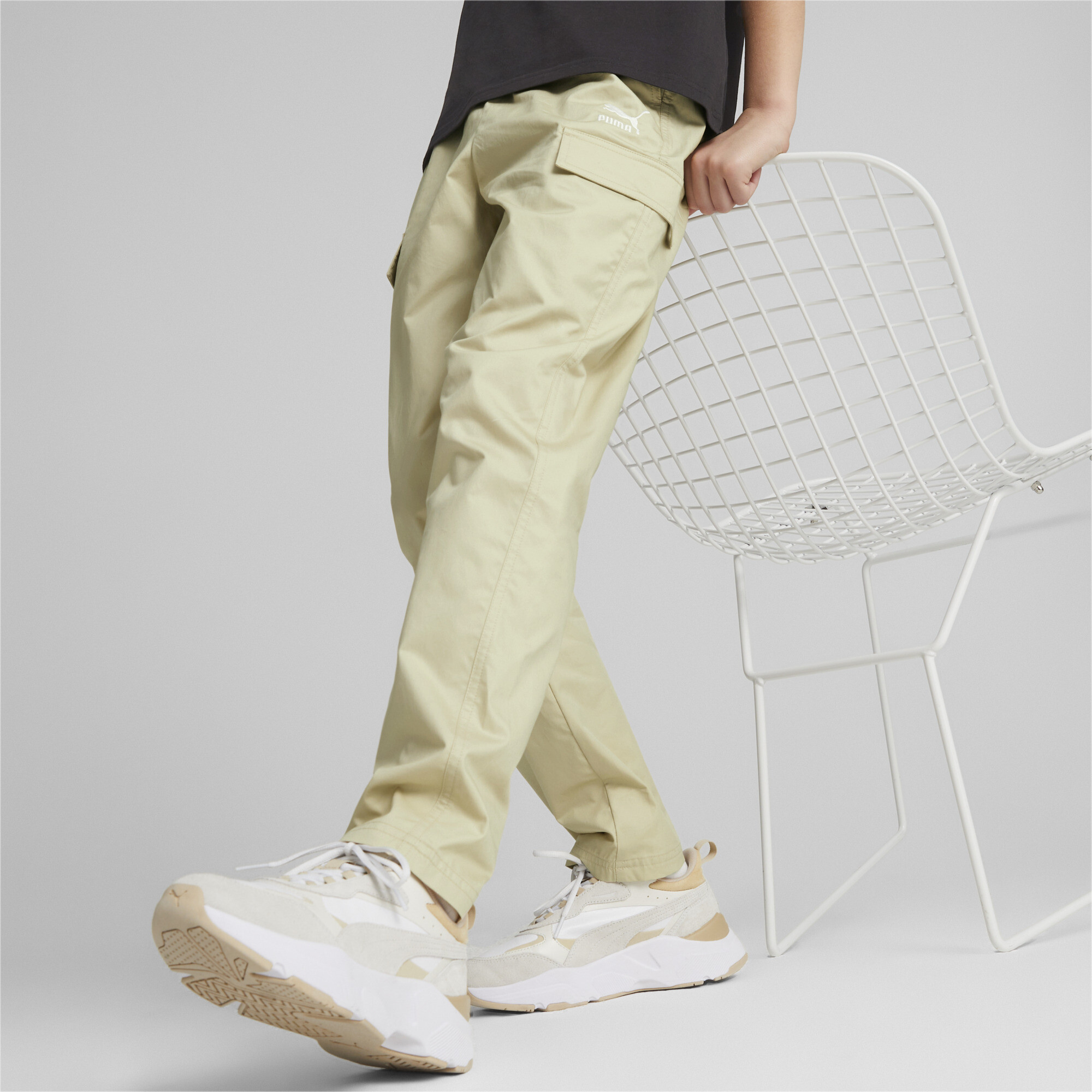 Puma Classics Woven Sweatpants Youth, Beige, Size 4-5Y, Clothing