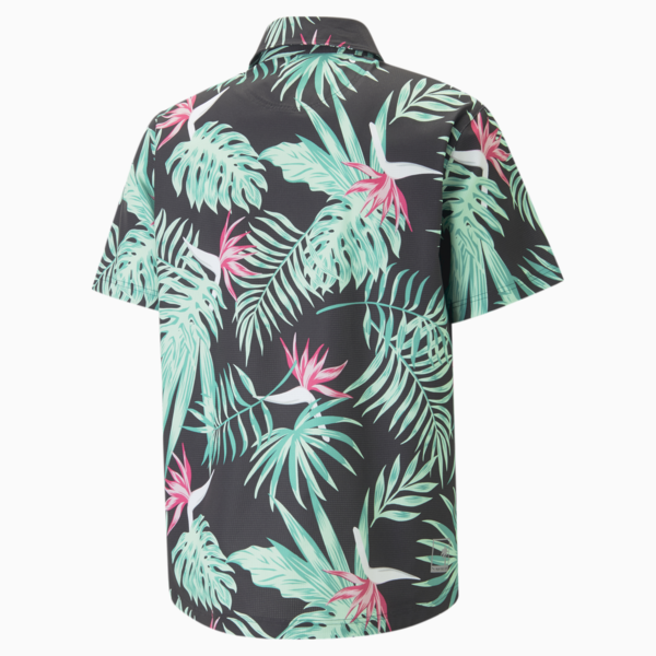 PUMA x Palm Tree Crew Paradise Button-Down Golf Shirt Men, PUMA Black, large-ZAF