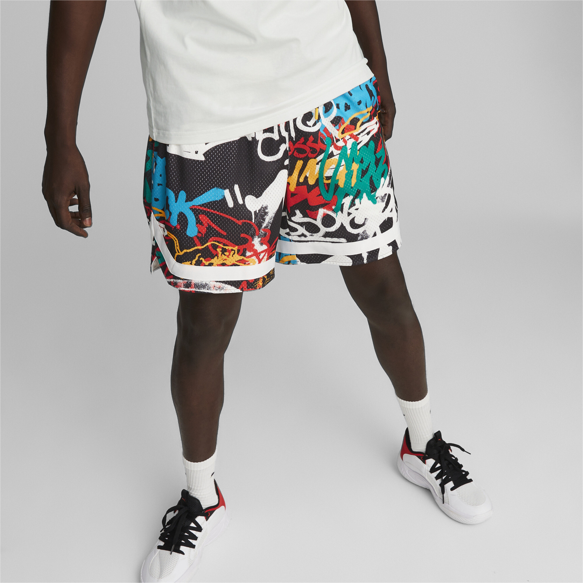 Graffiti Basketball Shorts Men, Black, Puma