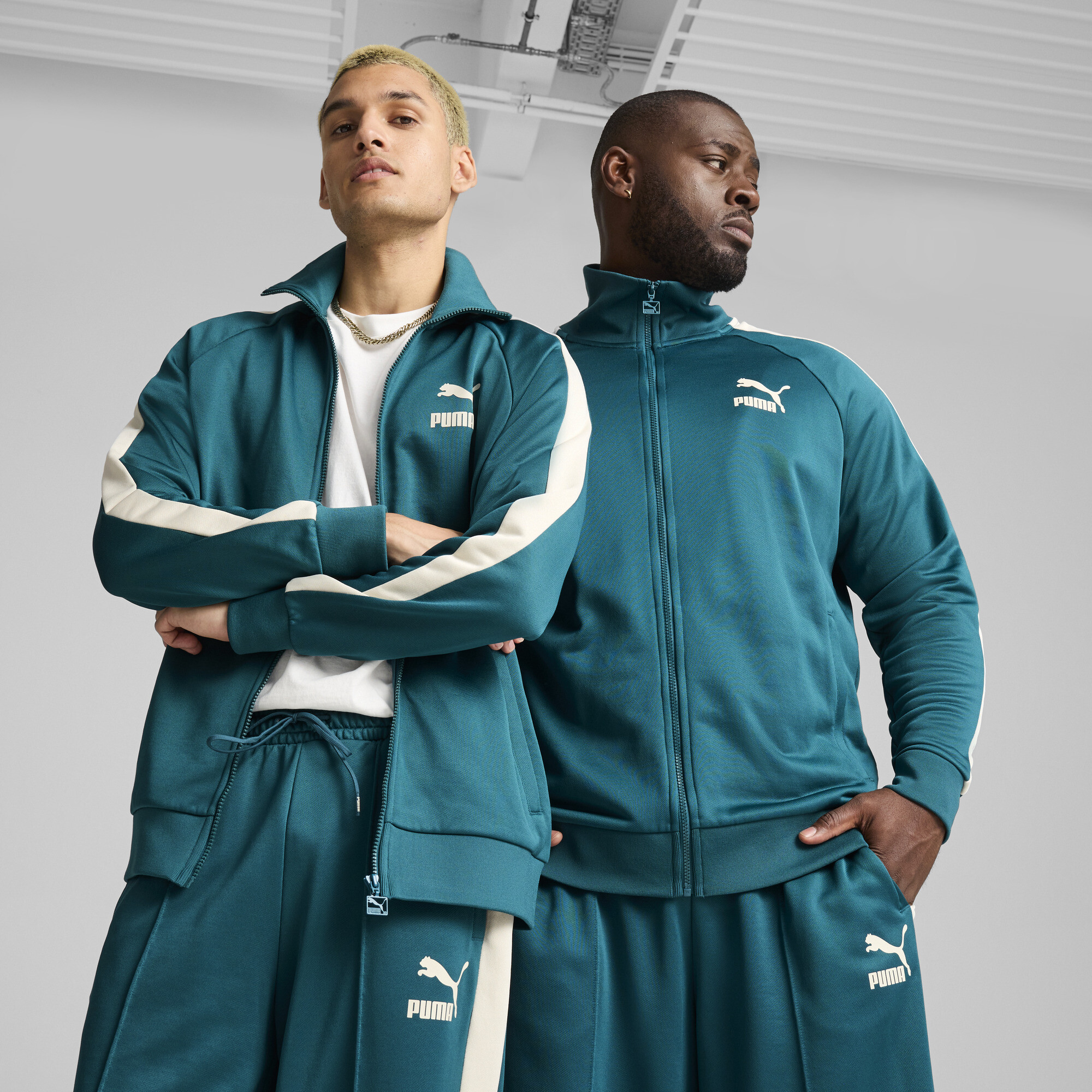 Puma T7 ICONIC Trainingsjacke Herren | Cold Green | Größe: M