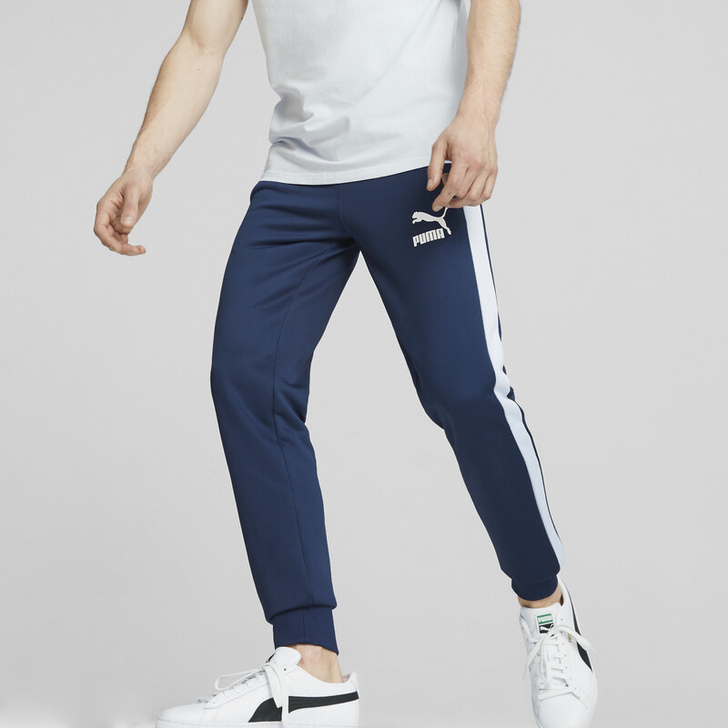 

Men's PUMA T7 Iconic Slim Fit Track Pants, Black/blue