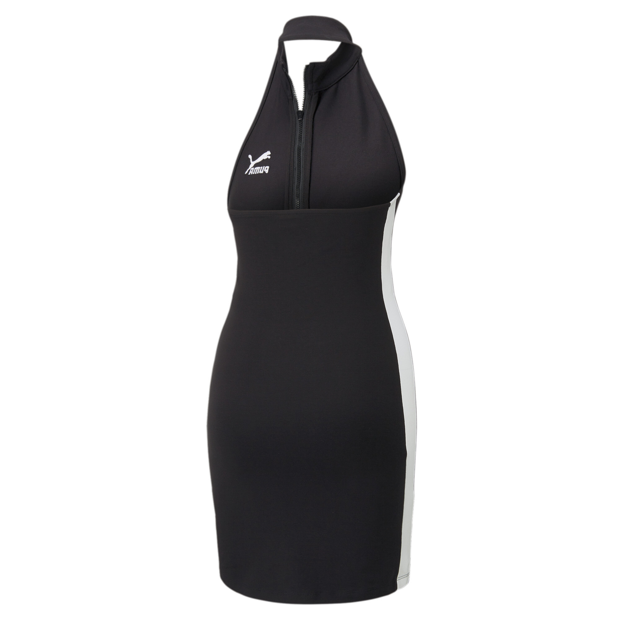 Women's Puma T7 Half-Zip Mock Neck Dress, Black, Size S, Clothing