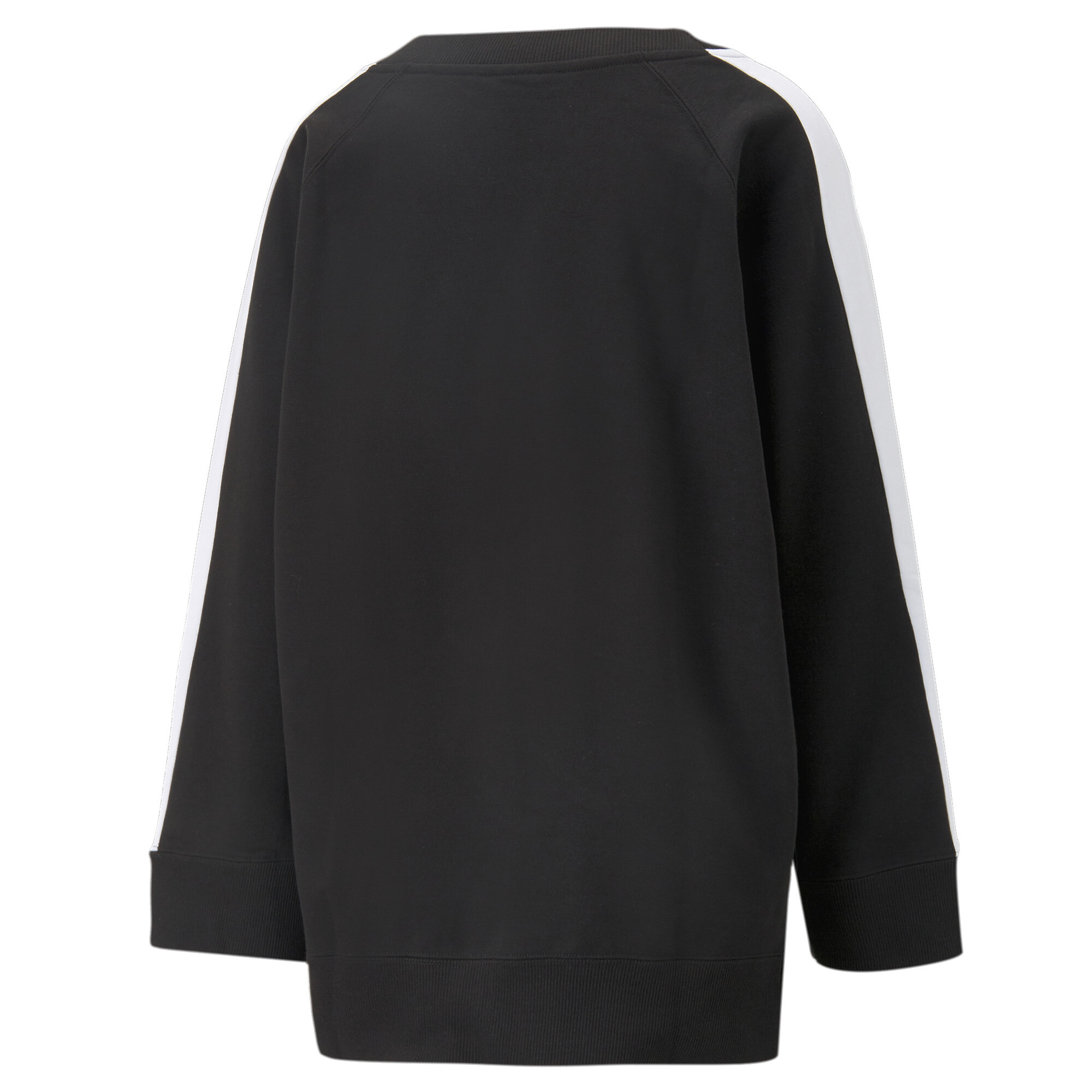 Women's PUMA T7 V-Neck Sweatshirt Women In Black, Size 2X-Small