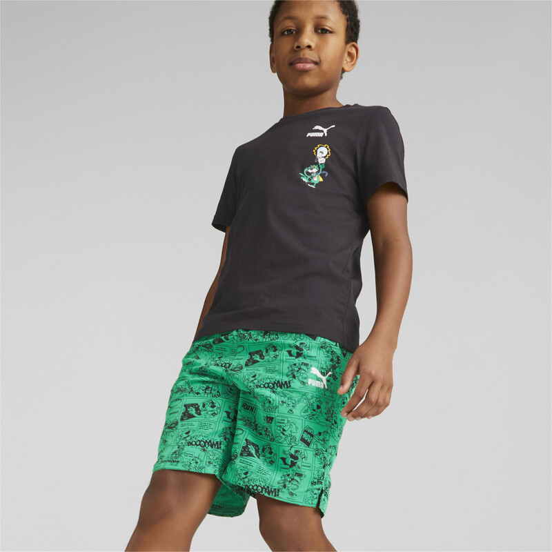 Boys PUMA Classics Super Shorts in Gray/Green size 9-10Y