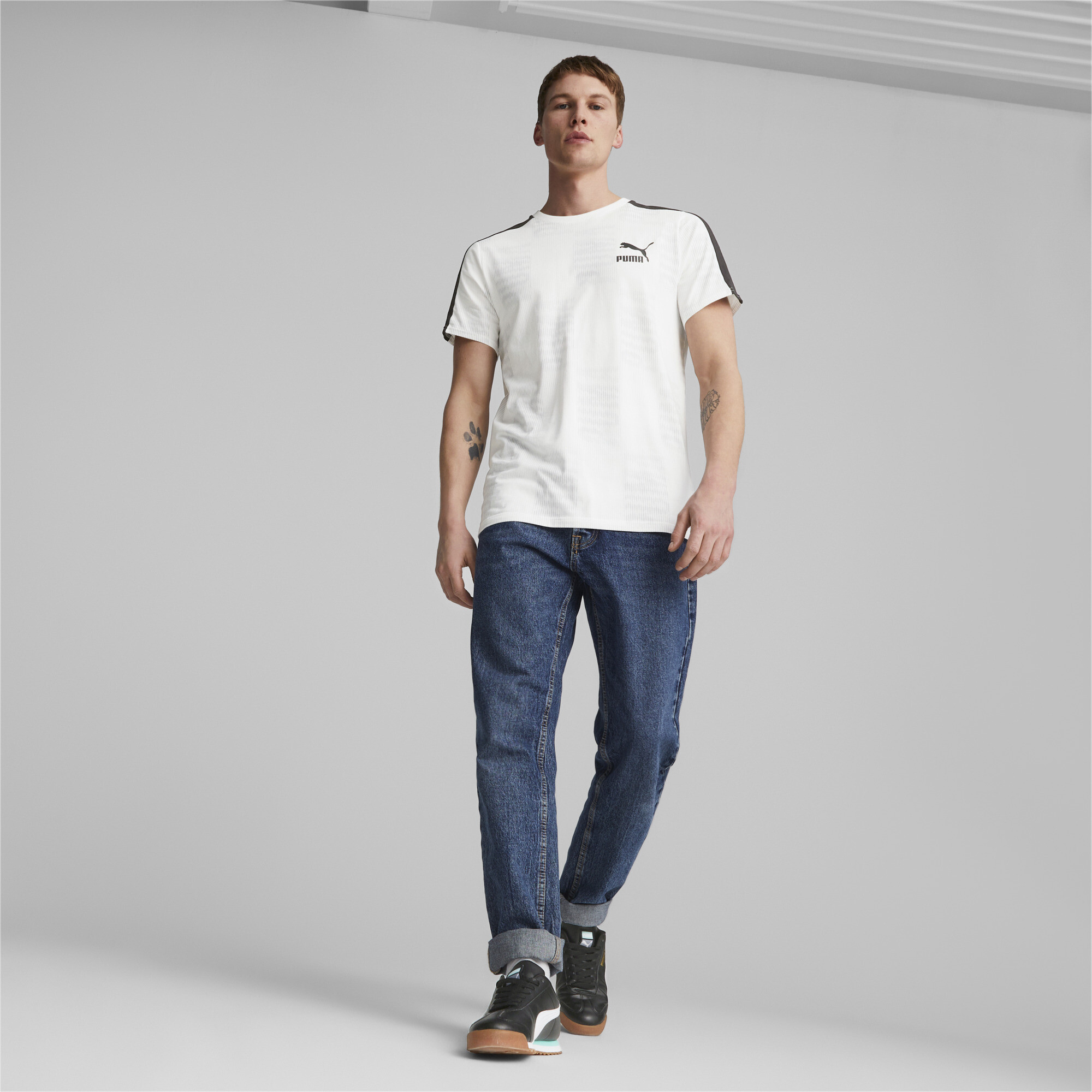 Men's PUMA T7 Sport T-Shirt Men In 20 - White, Size Large