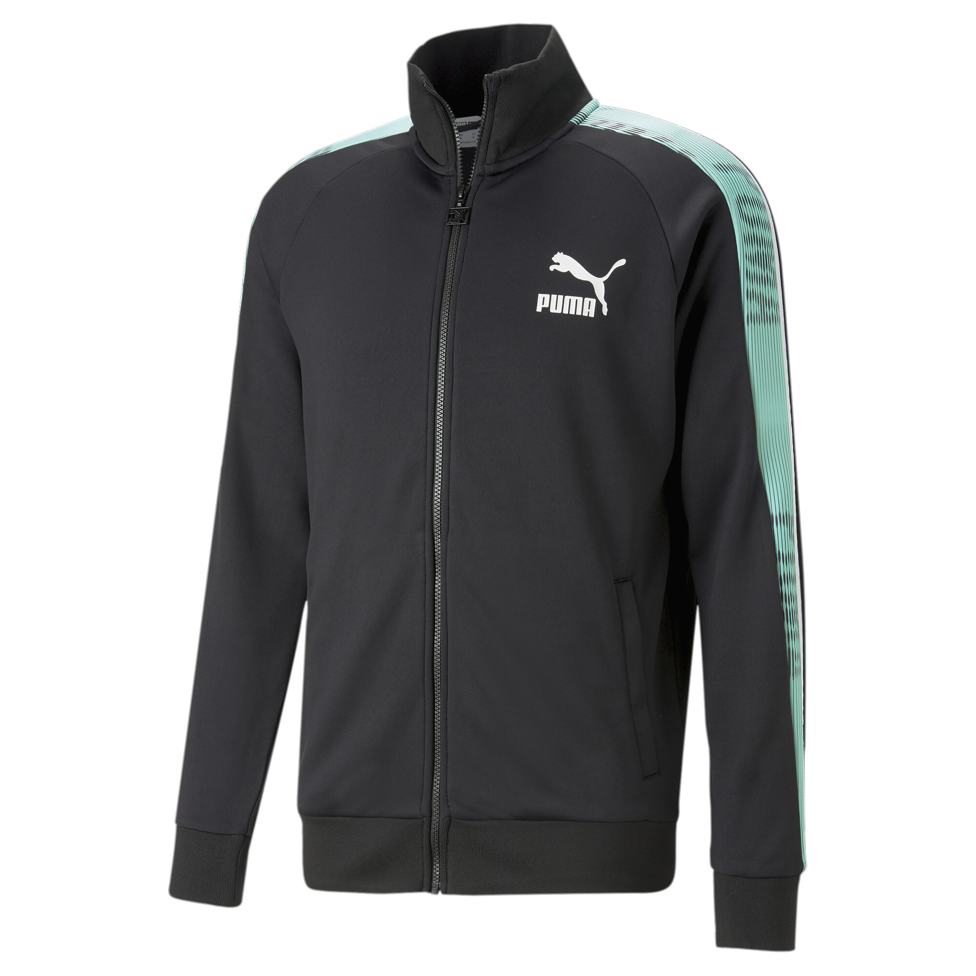 Men's Puma T7 Sport Track Jacket, Black, Size L, Clothing