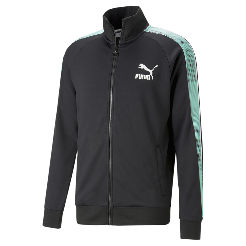 

Men's PUMA T7 Sport Regular Fit Track Jacket, Black/green