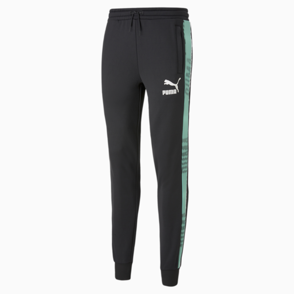 T7 Sport Track Pants Men, PUMA Black-Mint, large-ZAF