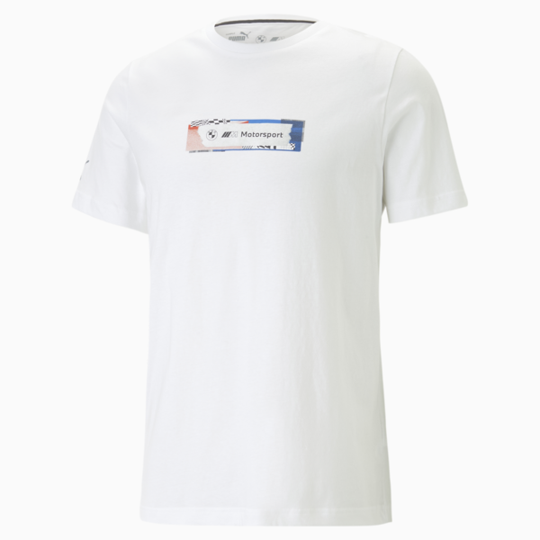 BMW M Motorsport Statement Logo Tee Men, PUMA White, large-MEX