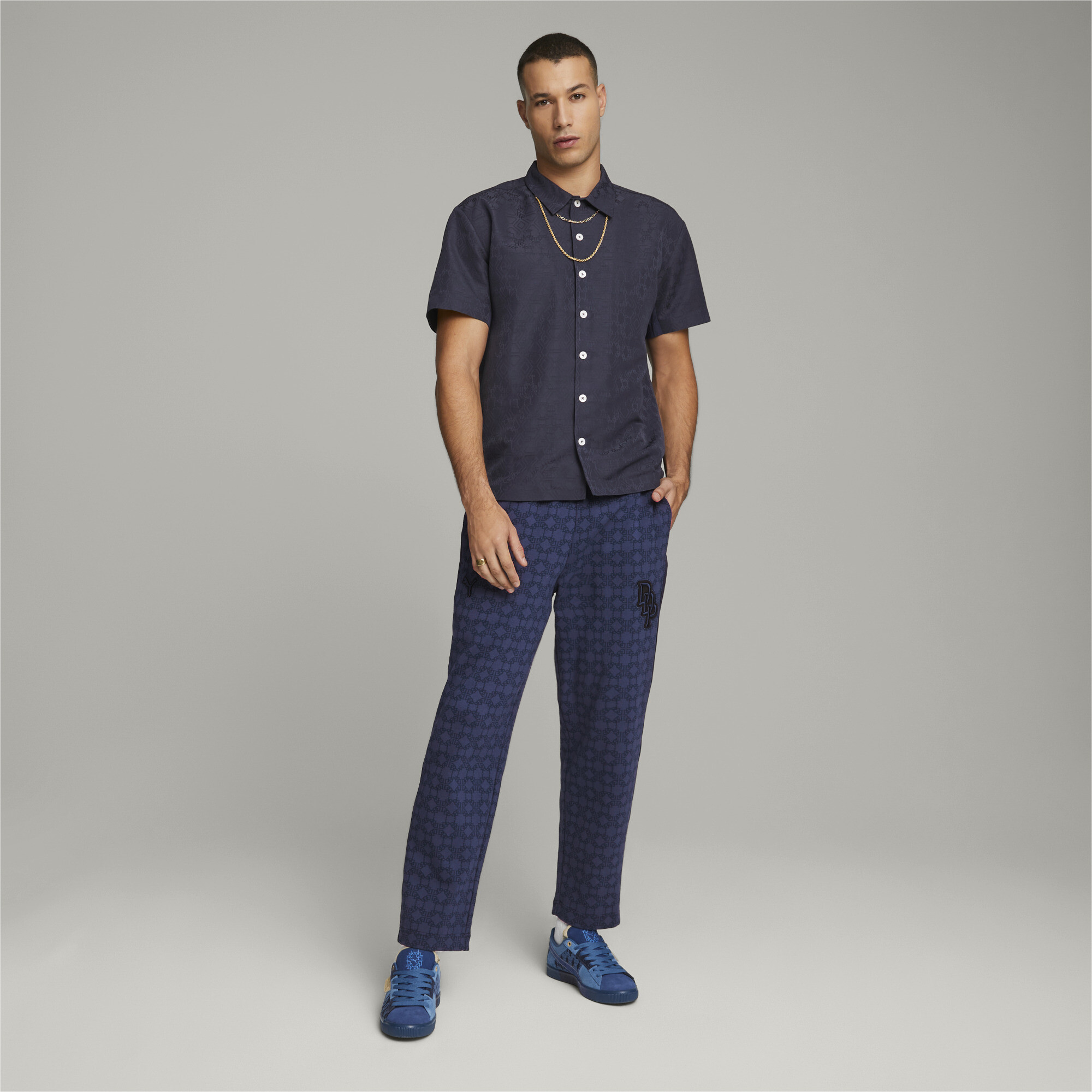 Men's Puma X DAPPER DAN's Shirt, Blue, Size XXL, Clothing
