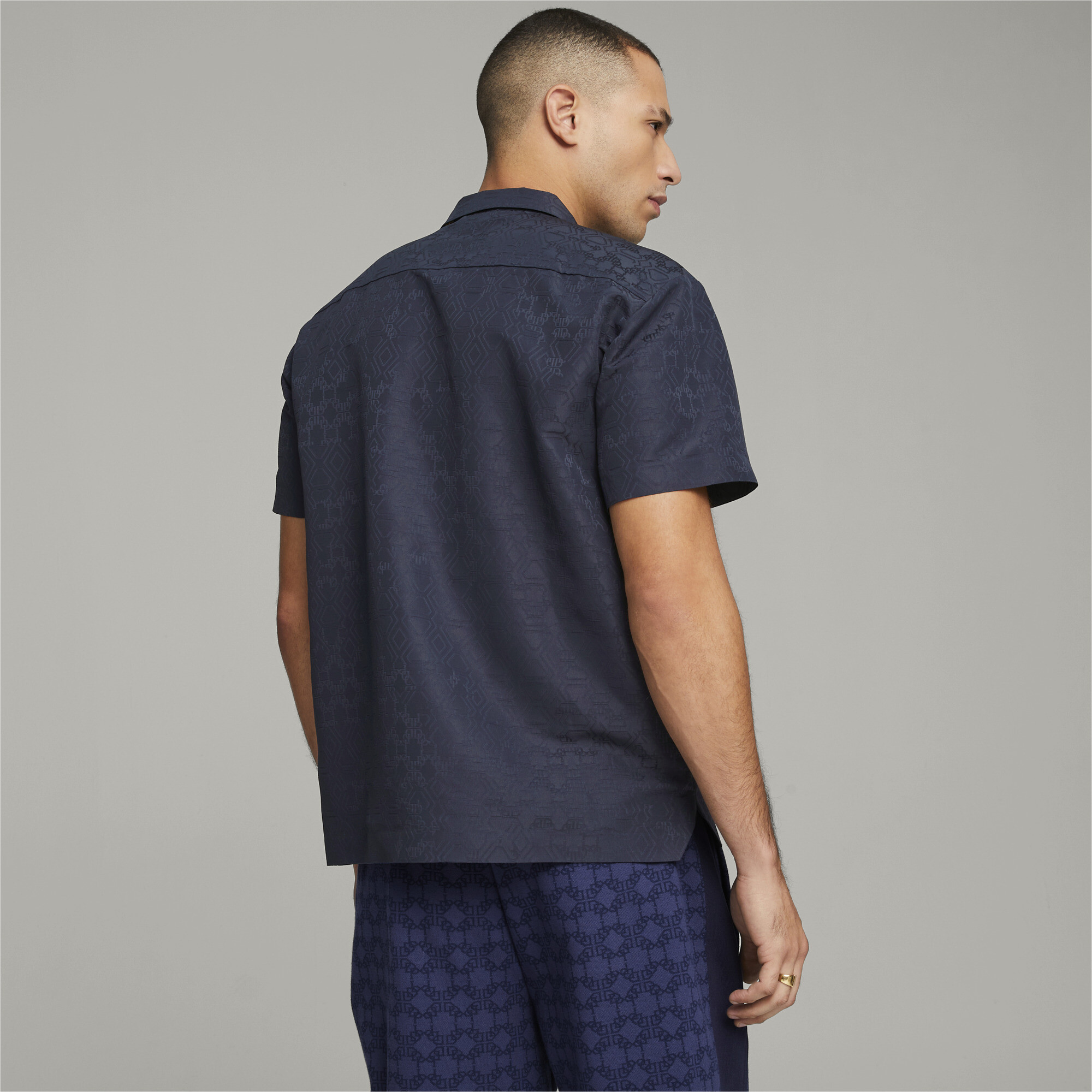 Men's Puma X DAPPER DAN's Shirt, Blue, Size L, Clothing