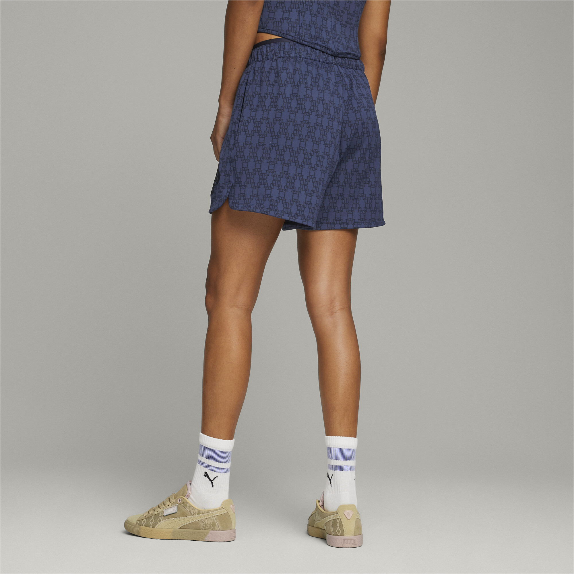 Women's PUMA X DAPPER DAN Shorts In Blue, Size Medium
