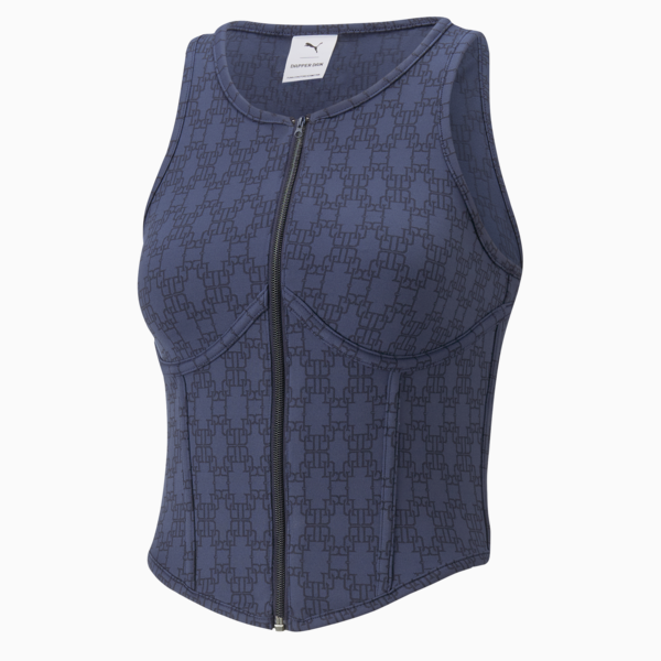 PUMA x DAPPER DAN Women's Crop Top, PUMA Navy, large-ZAF