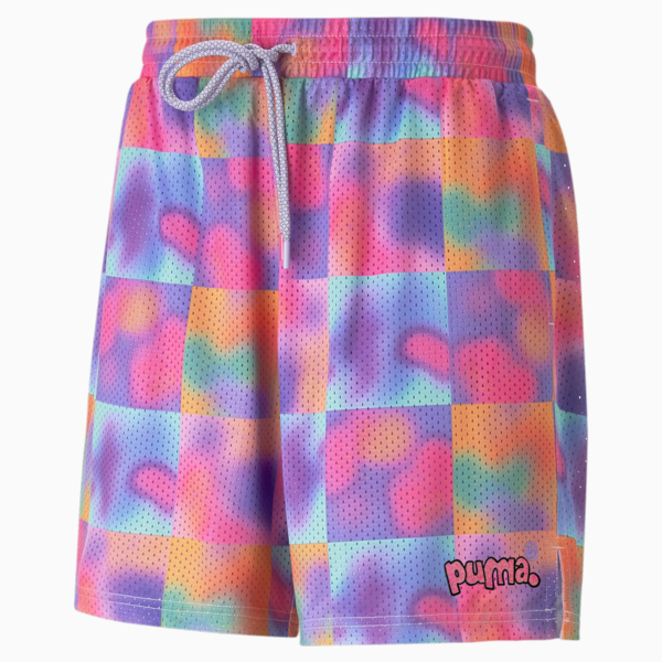 PUMA x 8ENJAMIN Printed Shorts Men, Electric Peppermint, large-ZAF
