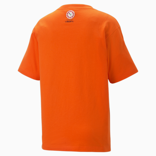 PUMA x LIBERTY Graphic Tee Women, Cayenne Pepper, large-ZAF
