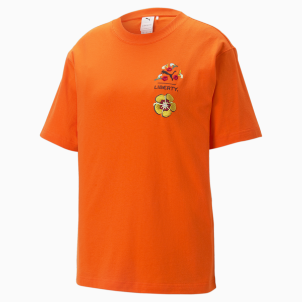 PUMA x LIBERTY Graphic Tee Women, Cayenne Pepper, large-ZAF