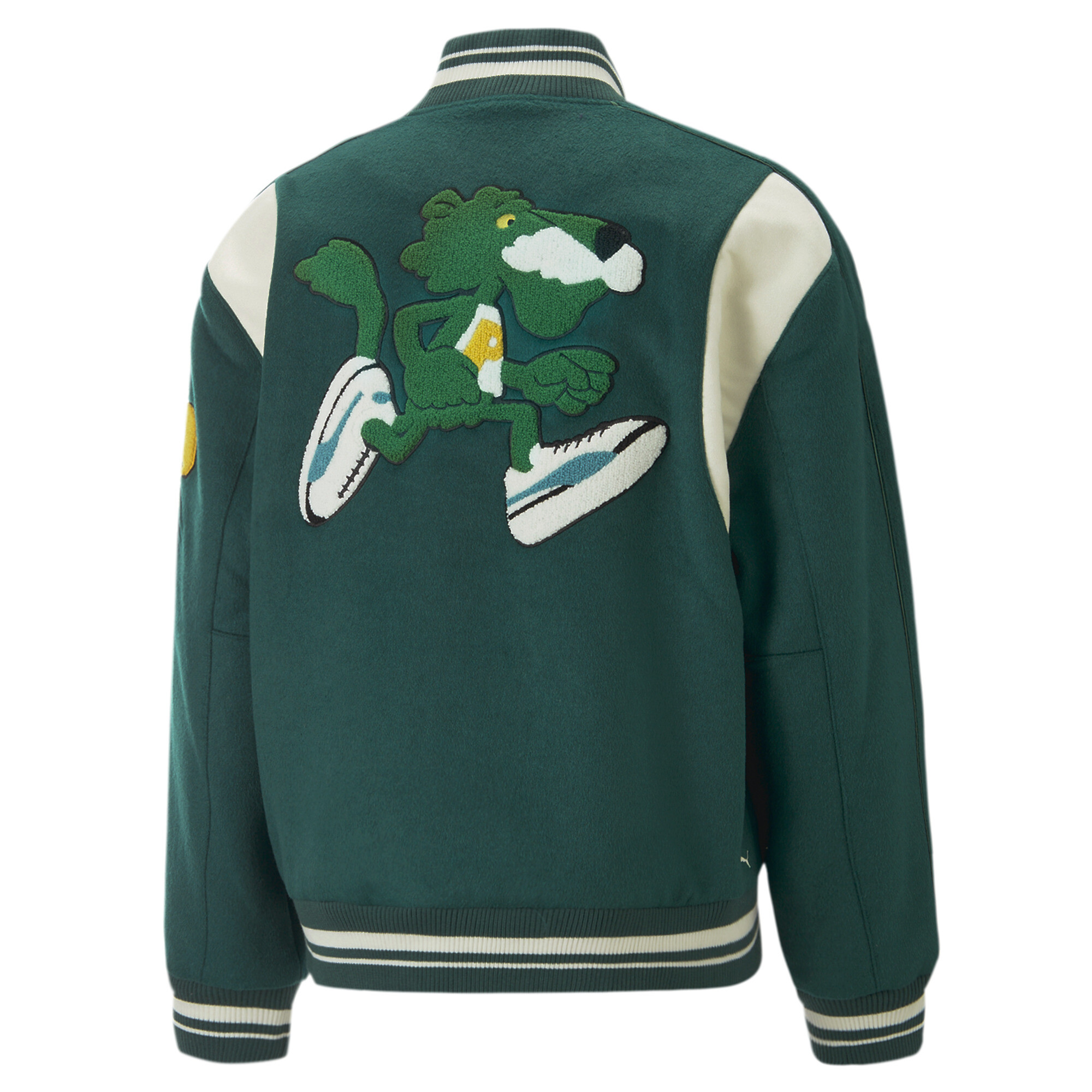 Men's PUMA The Mascot T7 College Jacket Men In Green, Size XS