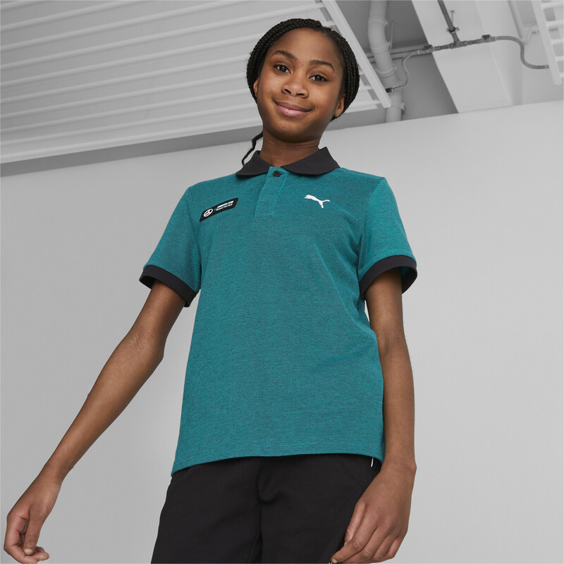 PUMA Mercedes AMG Petronas 2 tone Youth Regular Fit Polo in Black