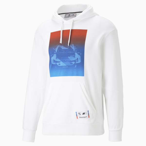 BMW M Motorsport Road Trip Hoodie Men, PUMA White, large-ZAF