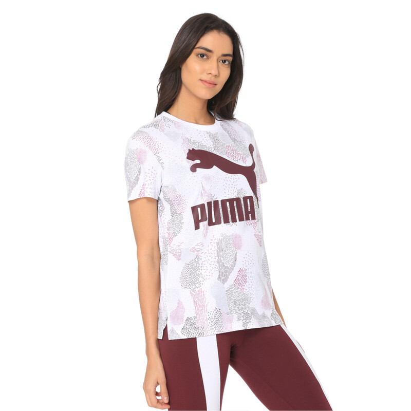 

Women's PUMA Classics All-Over Print Logo Tee