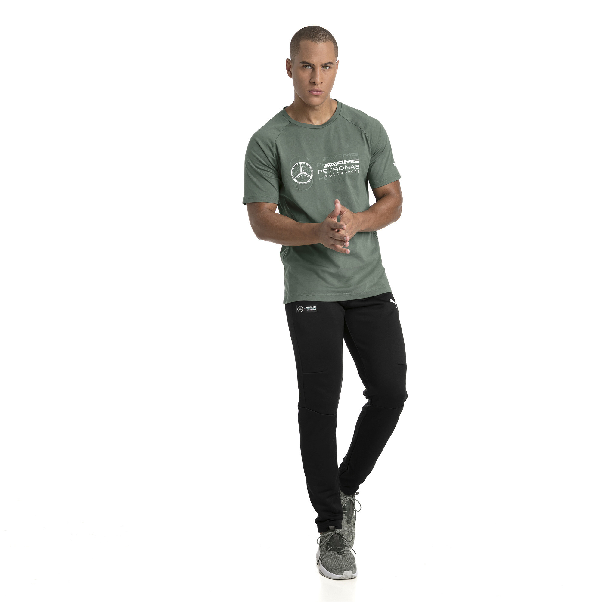 Men's Puma MERCEDES AMG PETRONAS's Logo T-Shirt, Green, Size S, Clothing