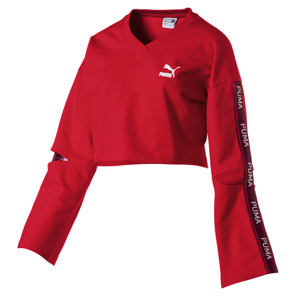 Evolution V Yaka Kadin Sweatshirt Kirmizi Puma Puma Turkiye Resmi Alisveris Sitesi