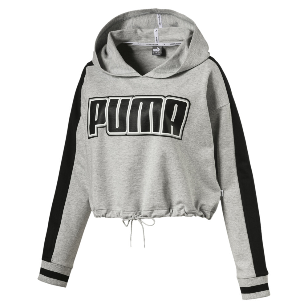 Women's Rebel Reload Cropped Hoodie | 30 - Gray | Puma