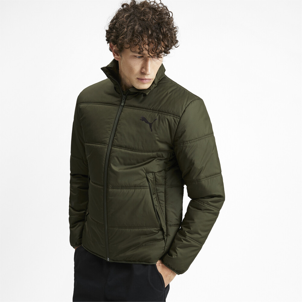 Essentials Padded Full Zip Men S Jacket Green Puma