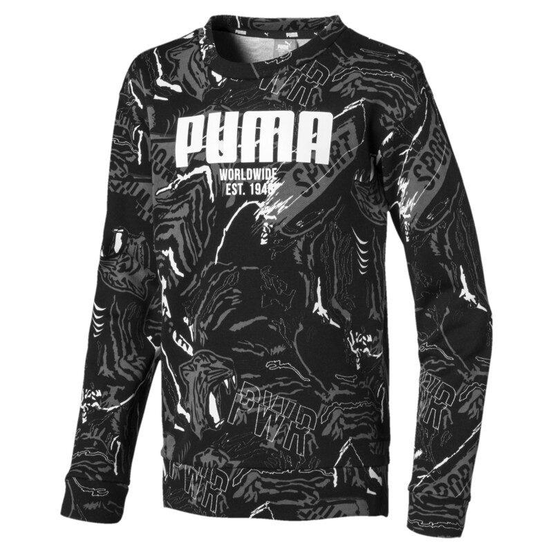

PUMA Alpha Graphic Long Sleeve Boys' Shirt, Black