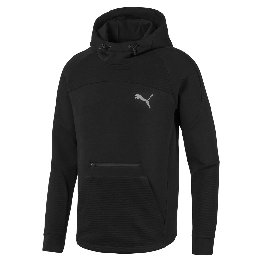 puma taped hoodie in black