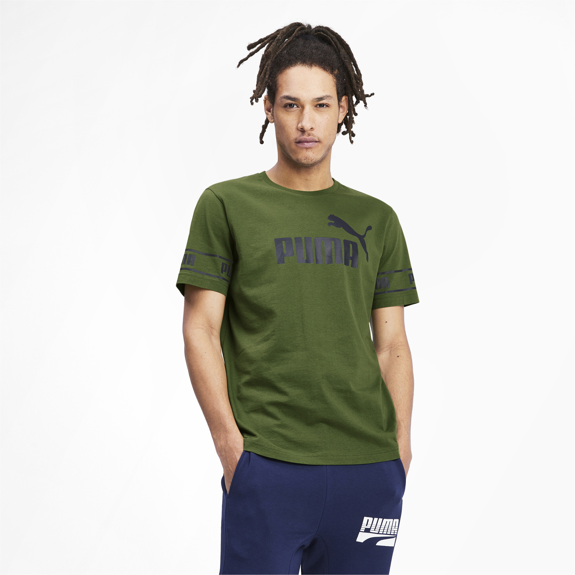 Men's Puma Amplified's T-Shirt, Green, Size S, Clothing
