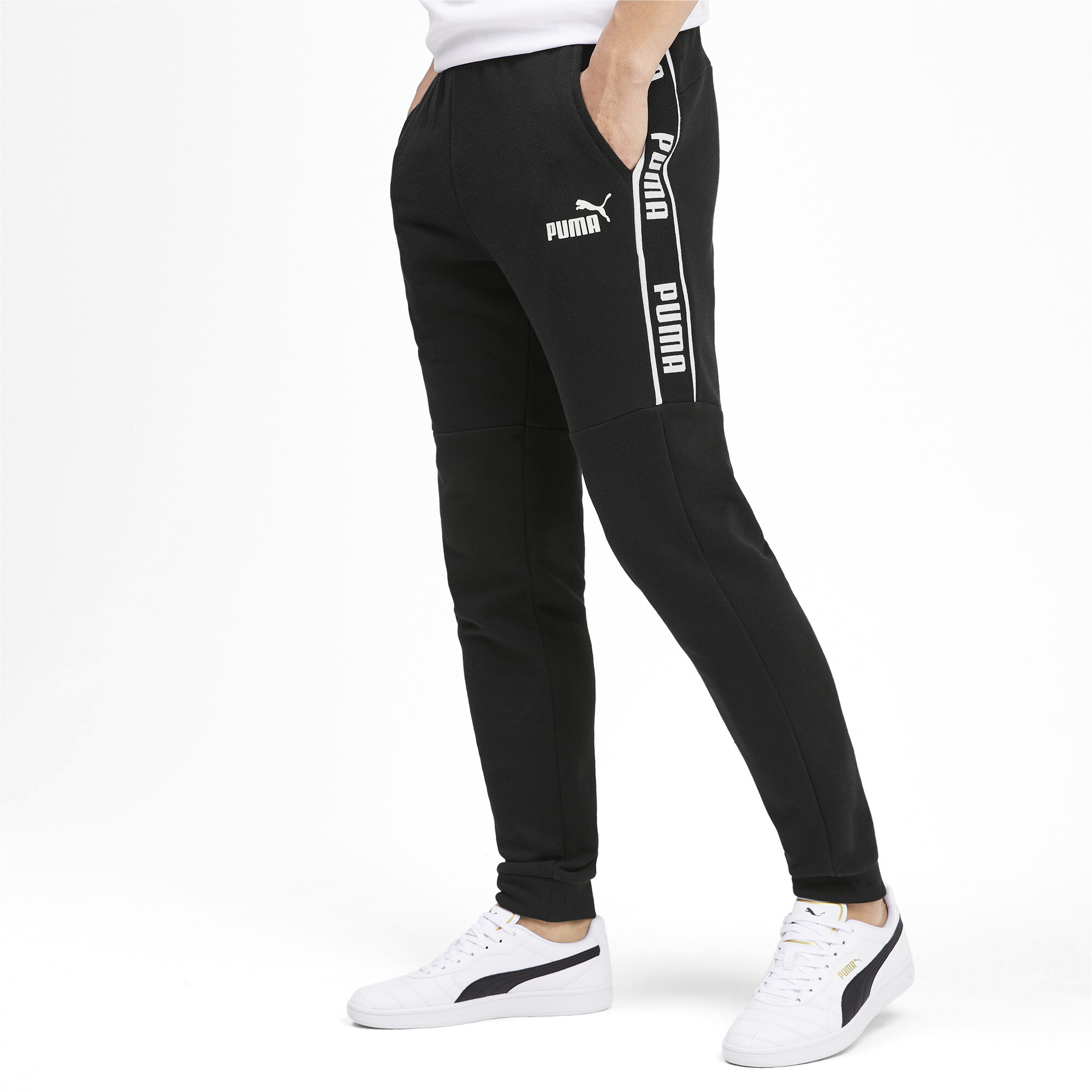 Men's Puma Amplified's Sweatpants, Black, Size M, Clothing