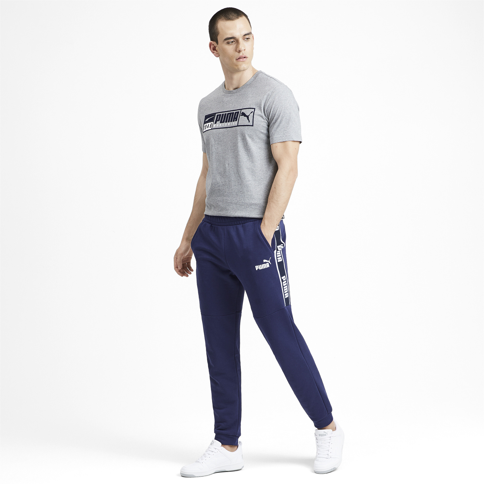 navy blue puma sweatpants