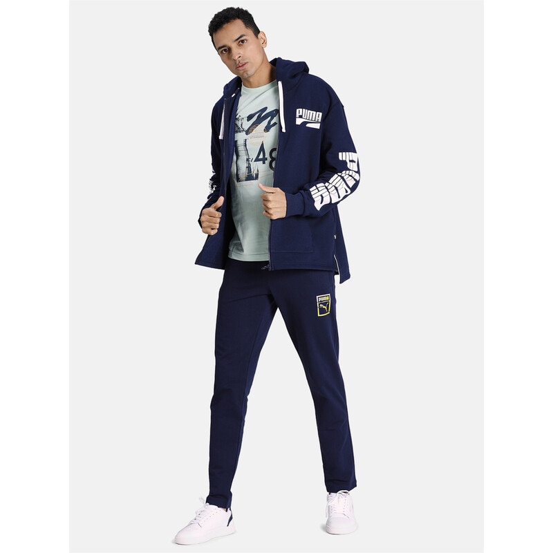 Men's PUMA Rebel Bold Full Zip Hoodie, Purple