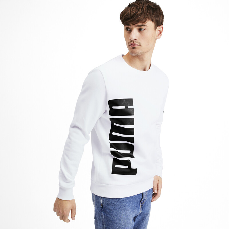 

Men's PUMA Big Logo Fleece Graphic Long Sleeve Crew Sweater