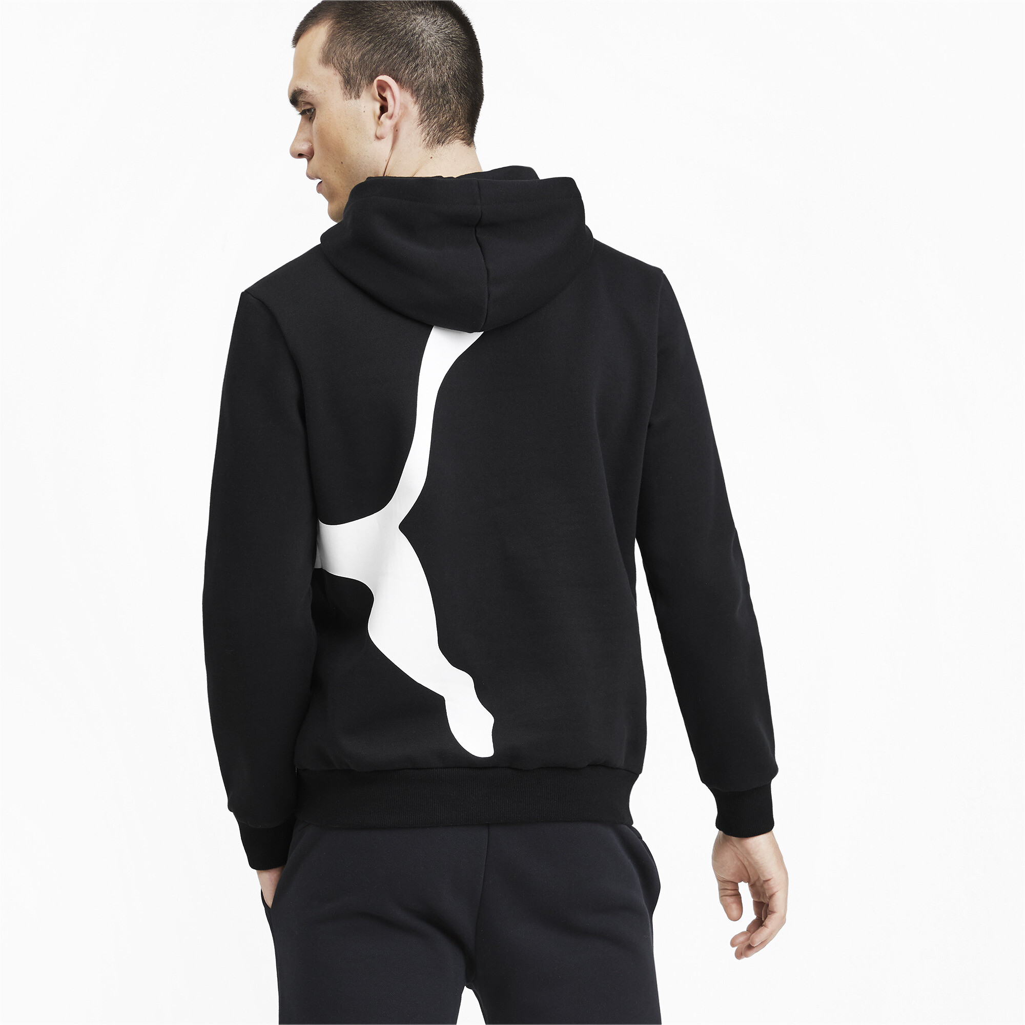 puma logo hooded sweat fleece