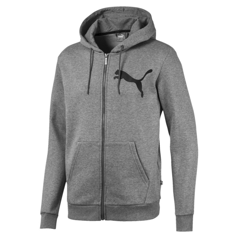 

Men's PUMA Big Logo Full Zip Hoodie, Gray