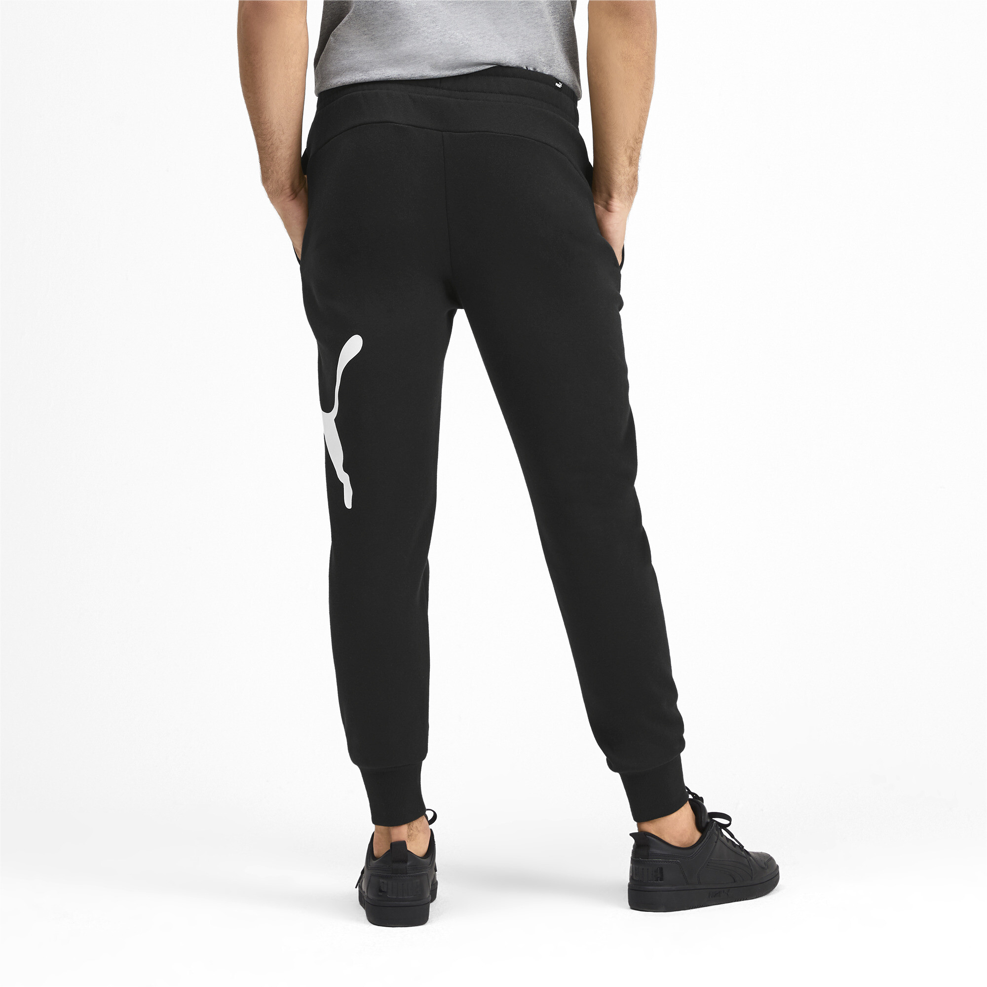 puma black and white sweatpants