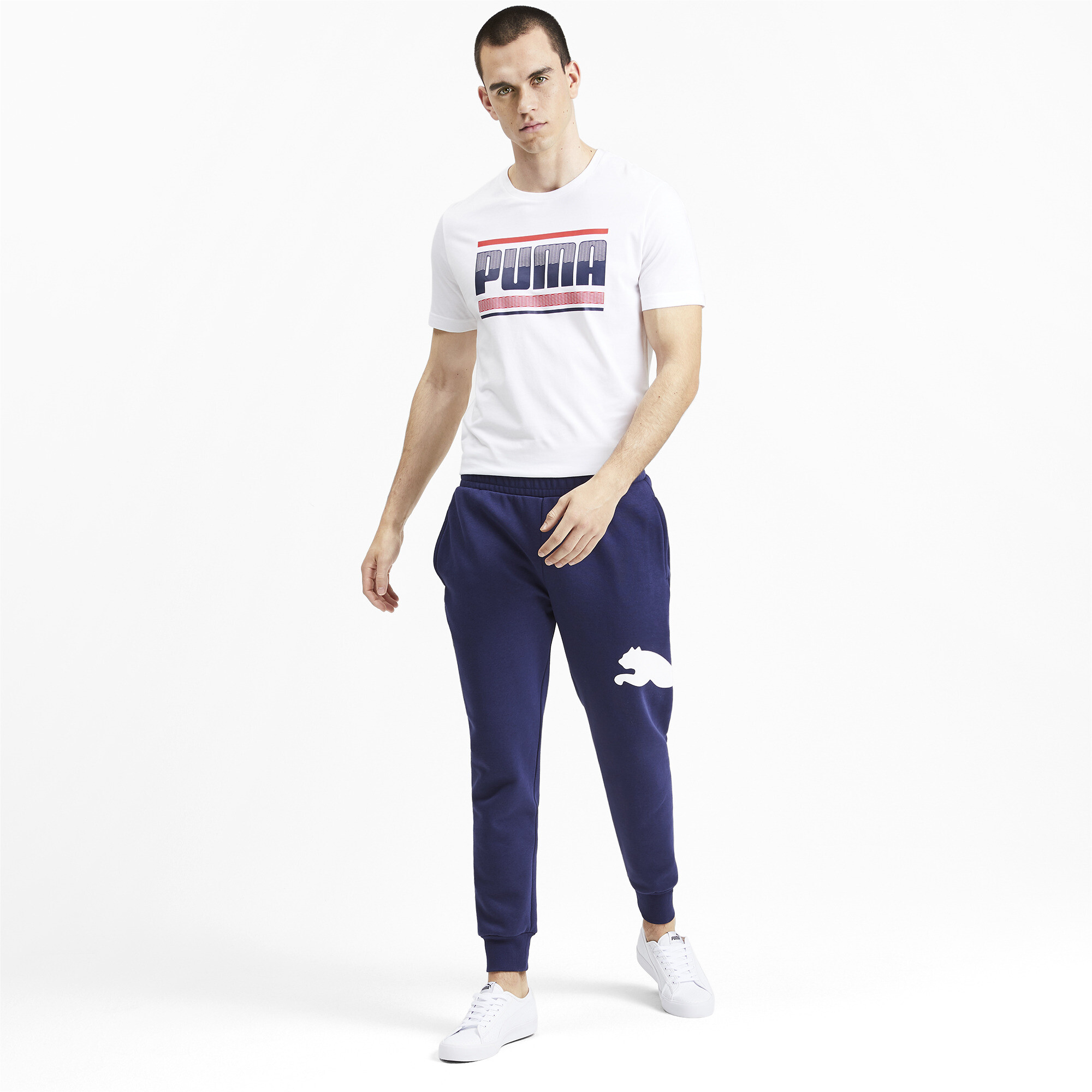 puma men's essentials logo fleece sweatpants