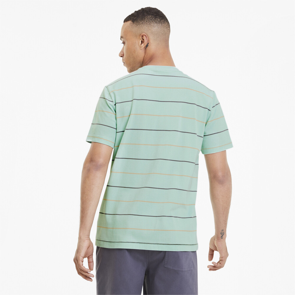 

PUMA - male - Футболка FUSION Striped Tee – Mist Green –, Зеленый