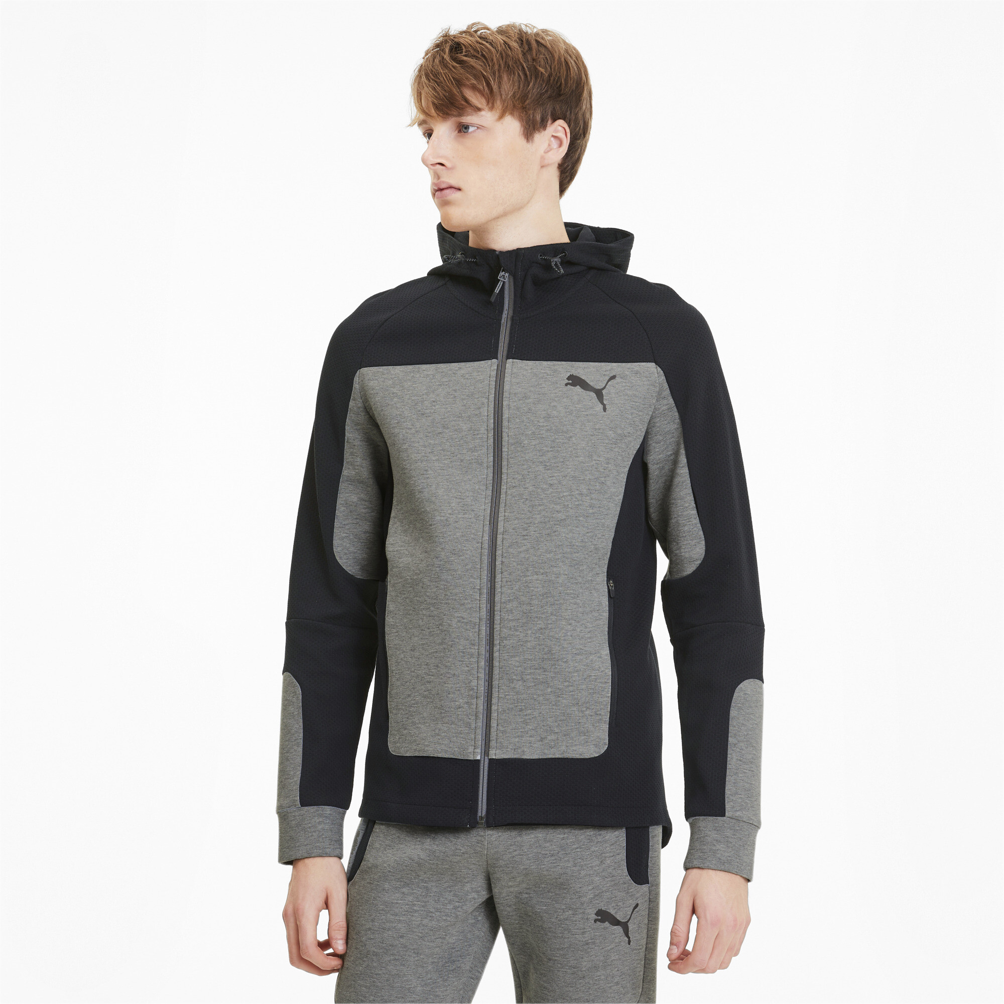 puma graphic hooded men's running jacket