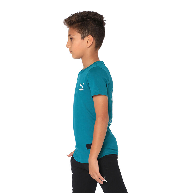 

PUMA X One8 Youth Graphic T-Shirt, Gray/green/blue