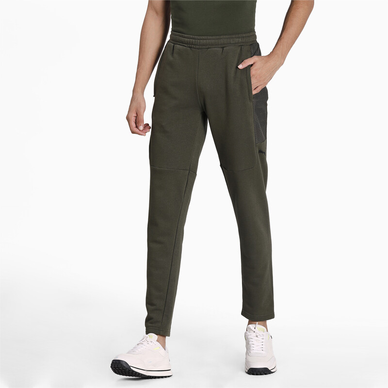 

Men's PUMA Mesh Overlay Men’s Trackpants, Black/brown